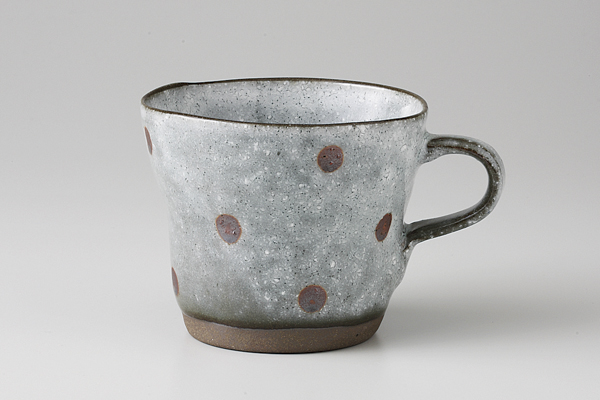 サビ水玉グレー ねじりマグ(窯変)