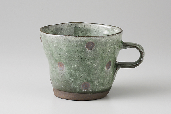 サビ水玉グリン ねじりマグ(窯変)