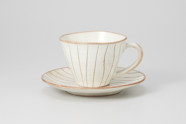 粉引ストライプ コーヒーC/S