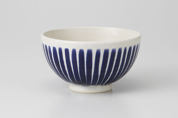 群青白線流 茶碗