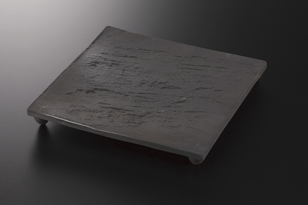 黒陶板 7寸正角皿