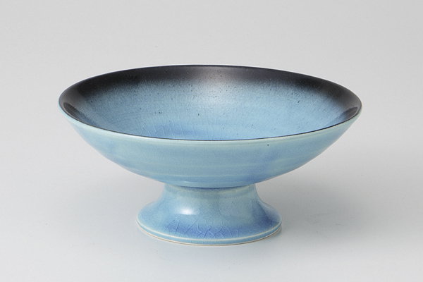 青輝貫入 高台鉢