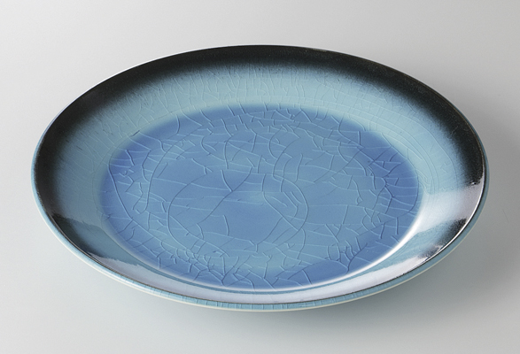 青輝貫入 7寸皿