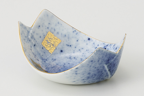【廃番】金差吹墨 舟形小鉢