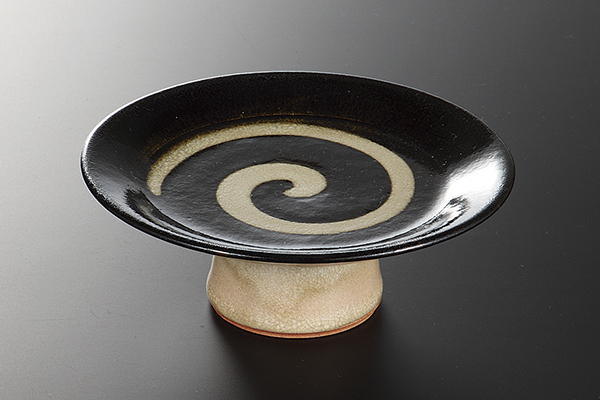【廃番】天目渦 高台皿