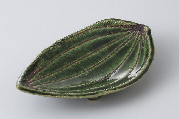 織部笹 小皿 (手造り)