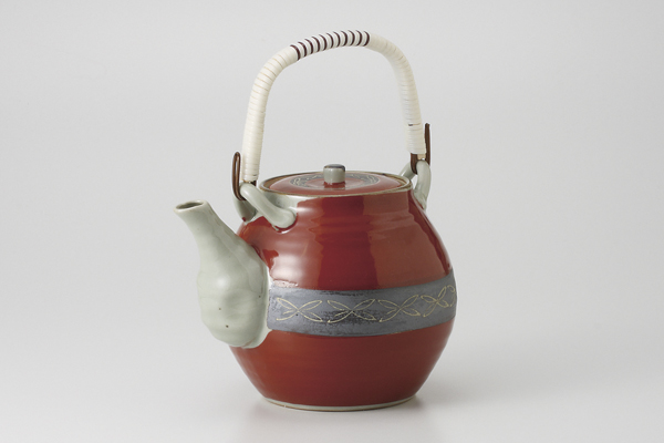 朱金 ８号土瓶(網付)