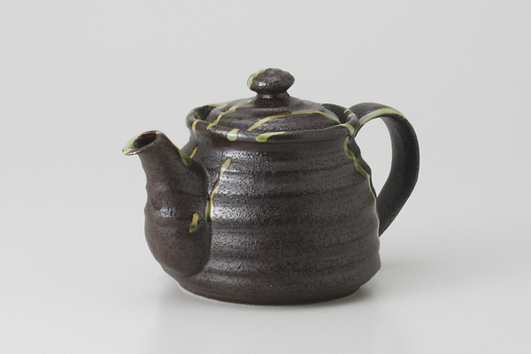 鉄釉 ポット(網付)