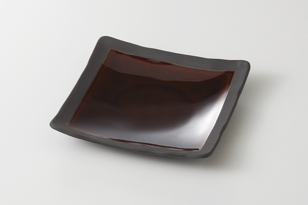 アメ釉 正角銘々皿