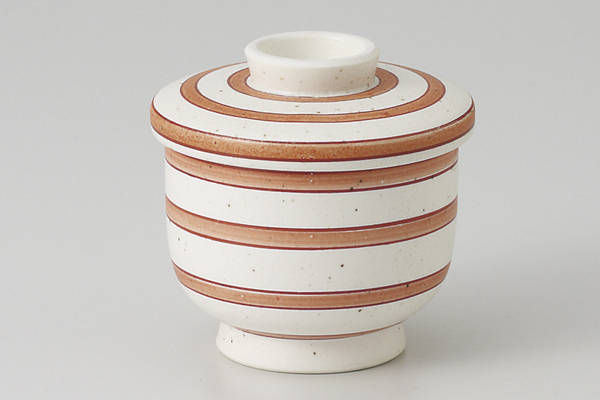 【廃番】赤絵筋マット釉 むし碗