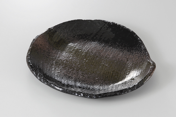 黒緑彩 変形9.0皿