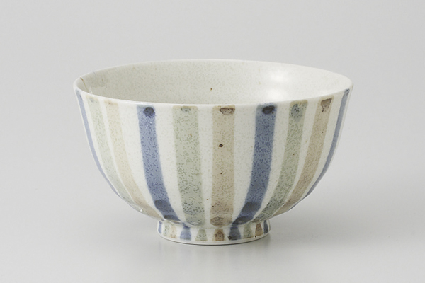 ナシ地三色十草 茶碗