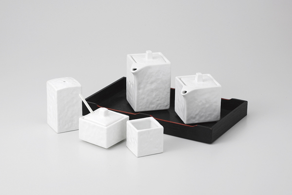 白磁四角 汁次 大