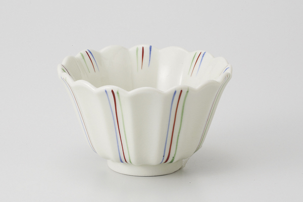 三彩 菊型3.0小鉢