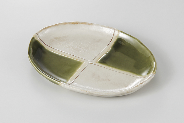 オリベ市松 小判取皿