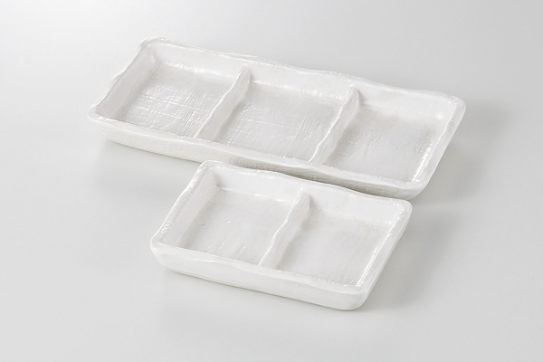 白刷毛目 三品皿