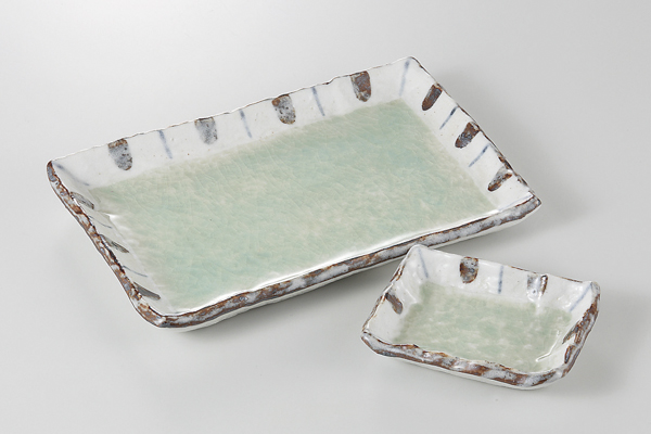 ヒワ釉渕十草 7.0焼物皿