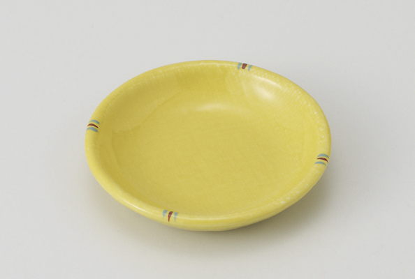 黄釉二彩 3.0丸皿
