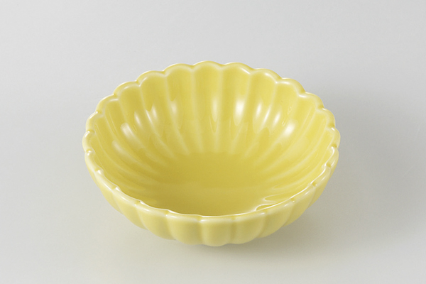 イエロー 菊型鉢