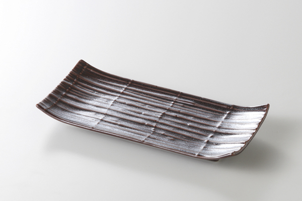 鉄砂スダレ 突出皿