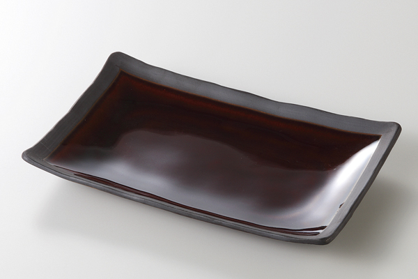 アメ釉 7.0長角皿