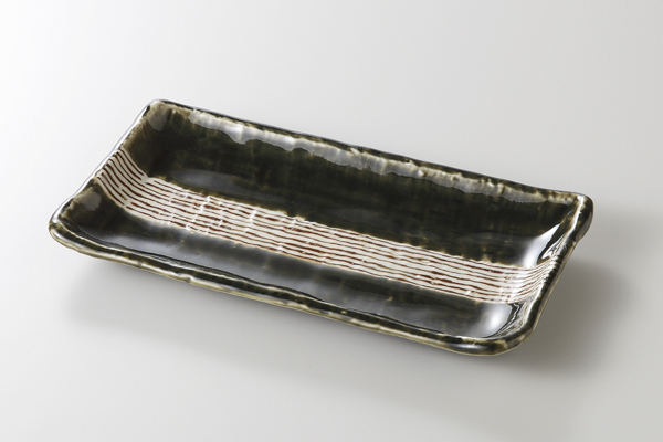 織部錆帯 8.0焼物皿