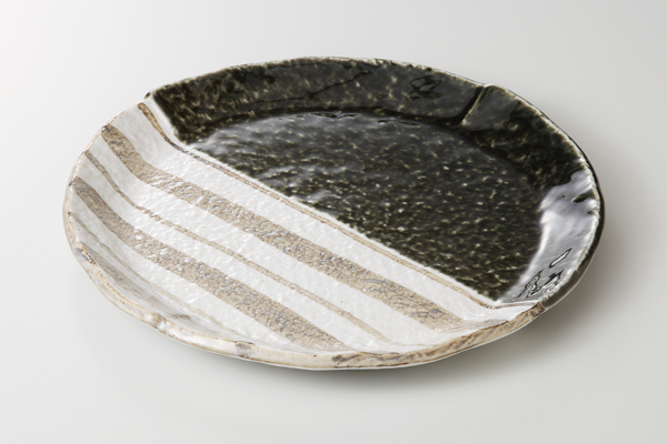 織部ストライプ 6.0丸皿