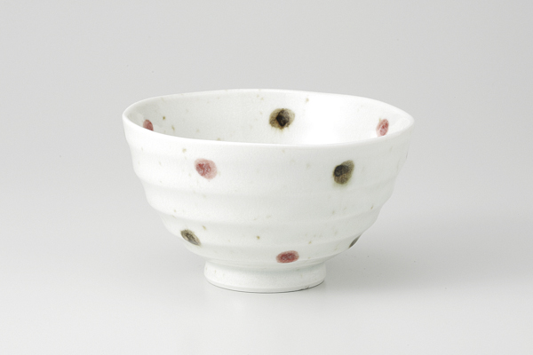 ドット(ピンク) 茶漬碗