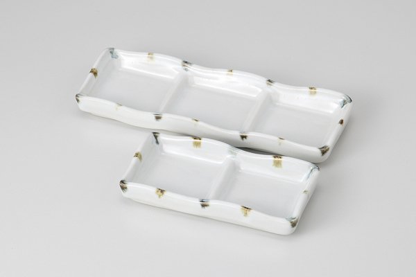 渕二色刷毛 三品皿