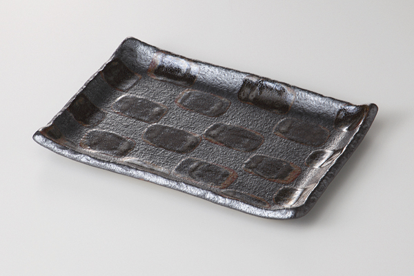 黒市松 7.0焼物皿