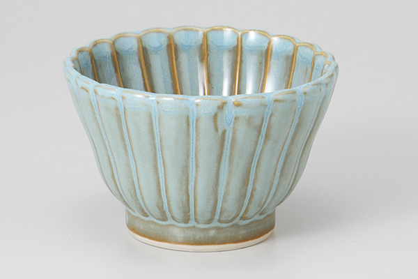 みずあさぎ 菊型深小鉢