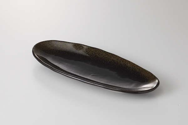 金彩天目 楕円たたら皿