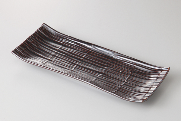 鉄砂スダレ 9.0長角皿