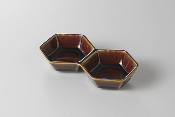 キャラメル 六角二連皿