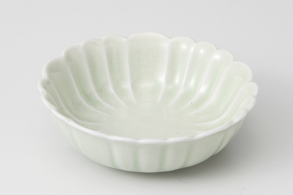 彩花 薄緑 浅小鉢