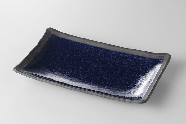 紺結晶 7.0長角皿
