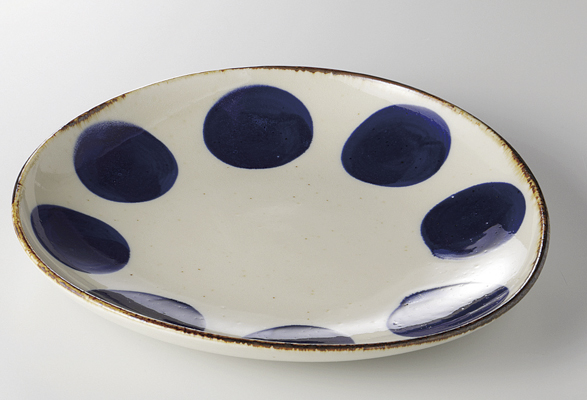 渕錆丸紋 たまご型プレートS