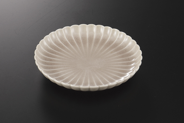 桜灰釉 菊型5.0丸皿