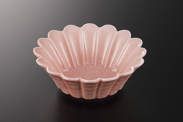 ピンク菊花 4.5反小鉢