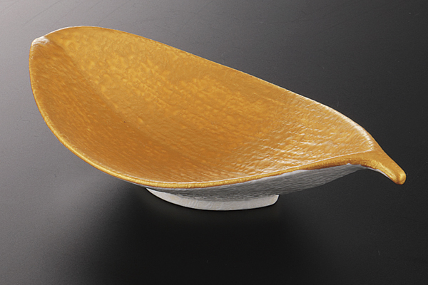 金彩 木の葉型小鉢