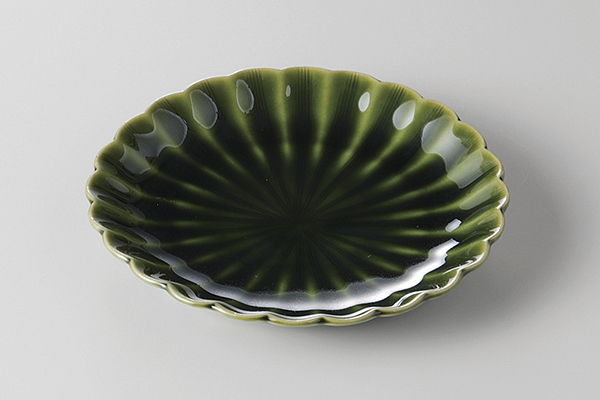 織部 菊型4.0丸皿