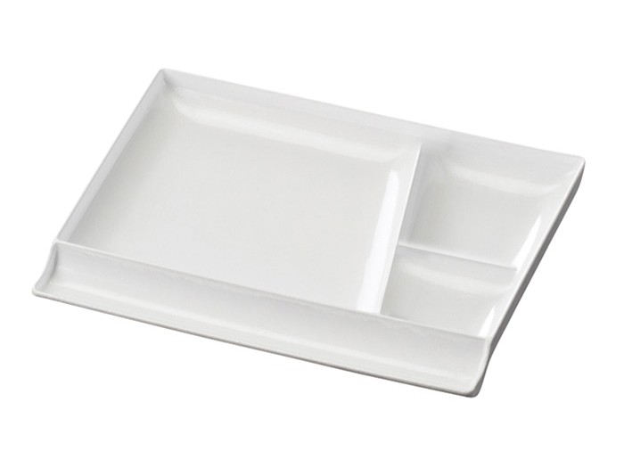 耐熱30cm 箸置付ﾌﾟﾚｰﾄ ﾎﾜｲﾄ(汚染防止加工)