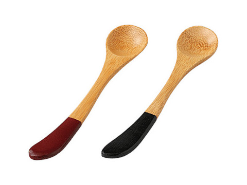 (竹)スプーン 塗分け(朱)