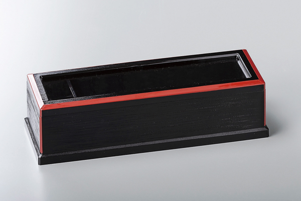 元禄箸箱 黒渕朱(楊枝入付)