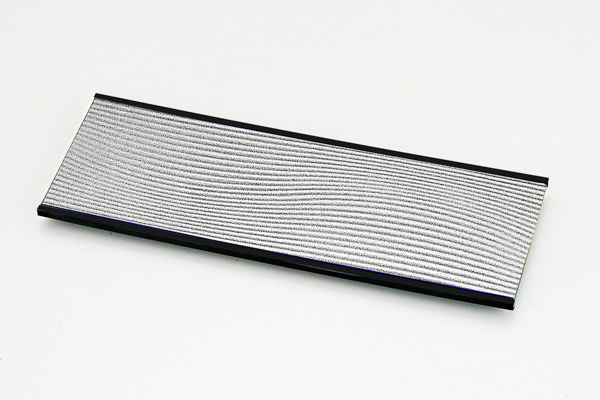 耐熱30cm長角さざ波盛皿 銀ﾊﾟｰﾙ渕黒