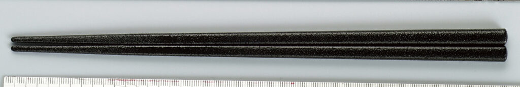 PBT樹脂塗箸 22.5cm四角木目箸 黒乾漆(2回