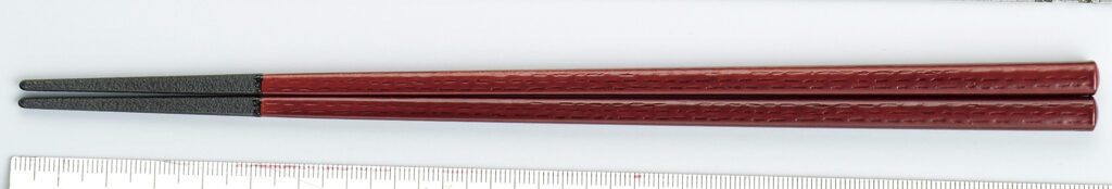 PBT樹脂塗箸 22.5cm四角木目箸 溜(2回塗)