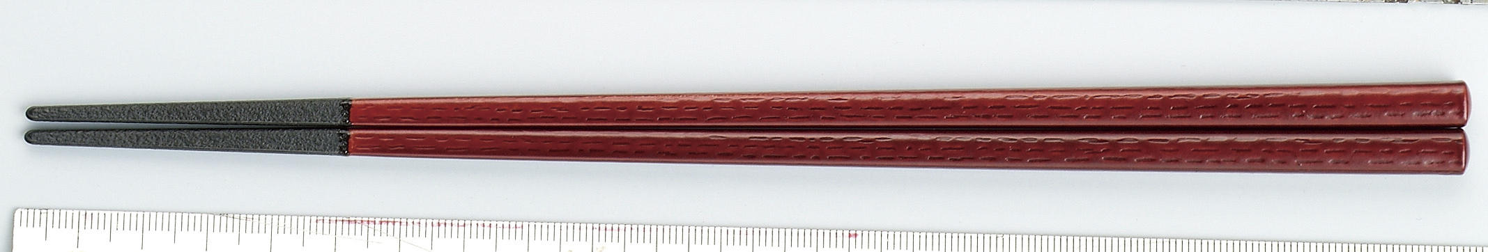 PBT樹脂塗箸 22.5cm四角木目箸 溜(2回塗)