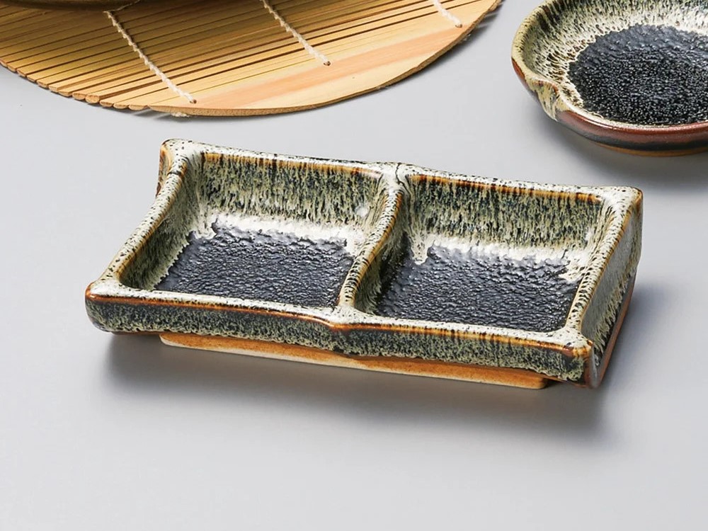 ゆず天目 二品皿