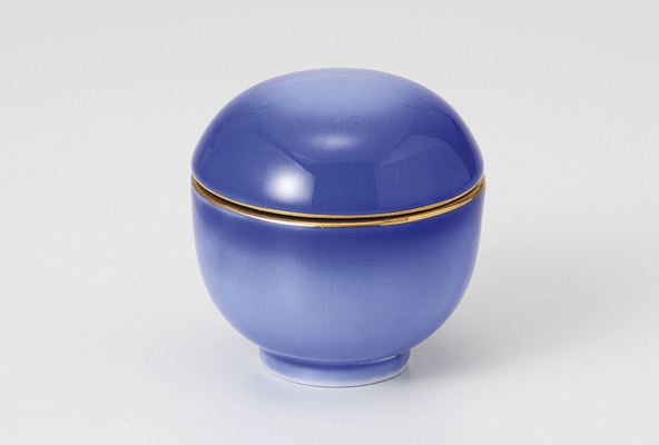 濃コバルト 蓋付珍味